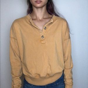 American Eagle Mustard Yellow Button Up Sweater!